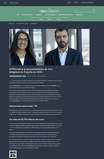 KPMG lidera el asesoramiento en due diligence en Espaa en 2024
